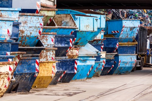 Waste collection trucks in Lee
